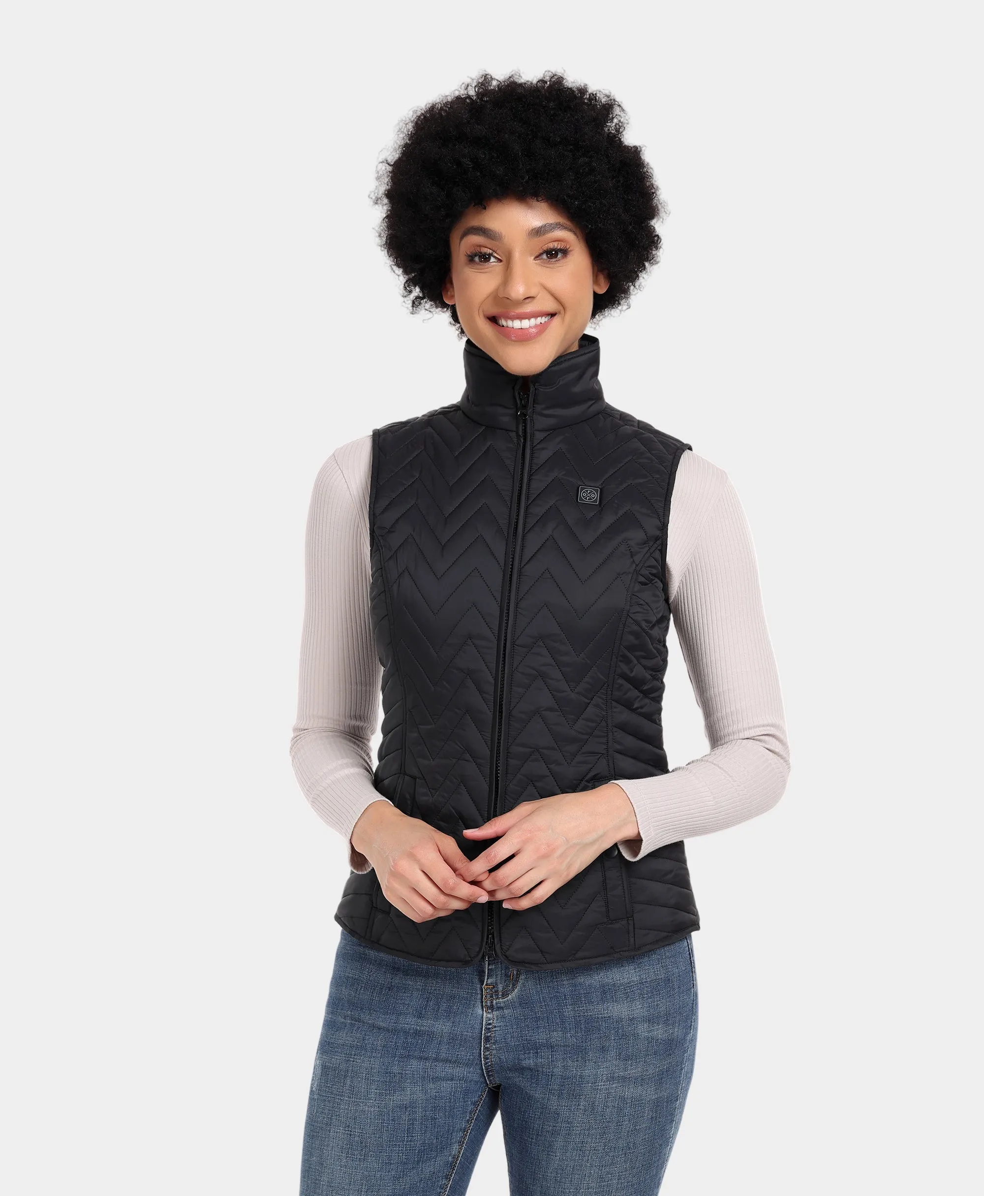 (Open-Box) Women's Heated Chevron Quilted Vest (Battery Set Not Included)