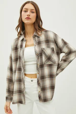 Pierce Plaid Flannel Button Down Shirt- 2 Colors!