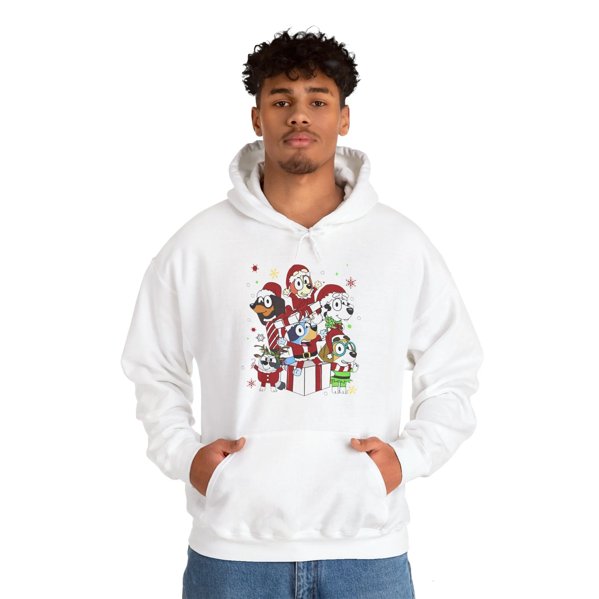 Princess Grace Festive Animal Friends Hoodie – Unisex Heavy Blend™ Sweatshirt for Holiday Cheer