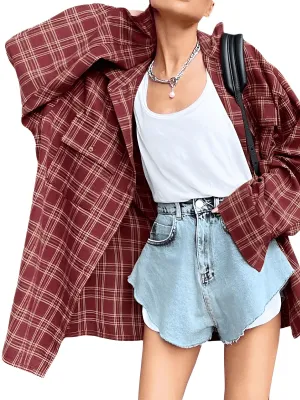 Red Plaid Shirt Women's