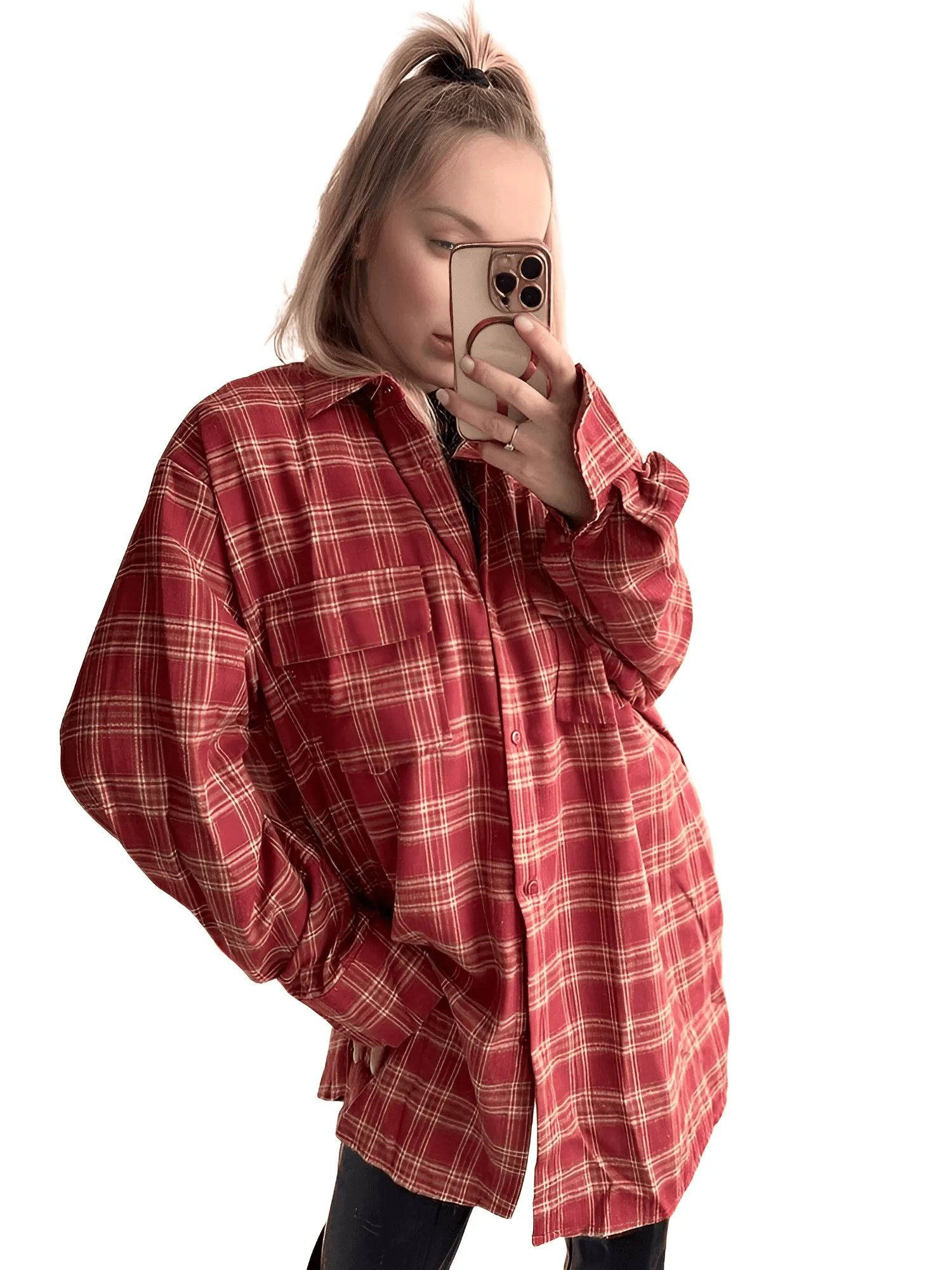 Red Plaid Shirt Women's