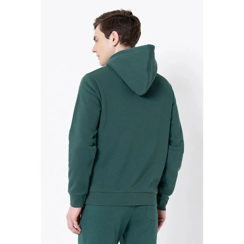 Red Tape Men's Dark Green Graphic Print Hoodie