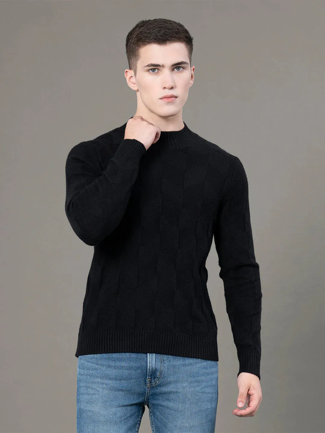 RedTape Solid Sweater for Men | Essential Comfort for Every Day