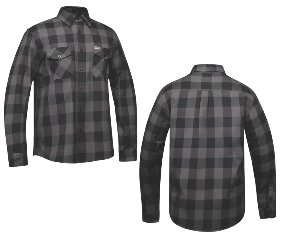 Revolution Gear Plaid Black and Grey Flannel Shirt