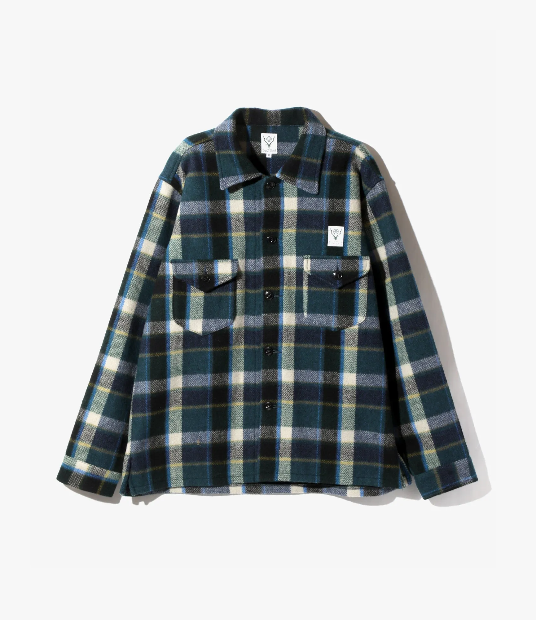 Smokey Shirt – Green Plaid Melton Wool