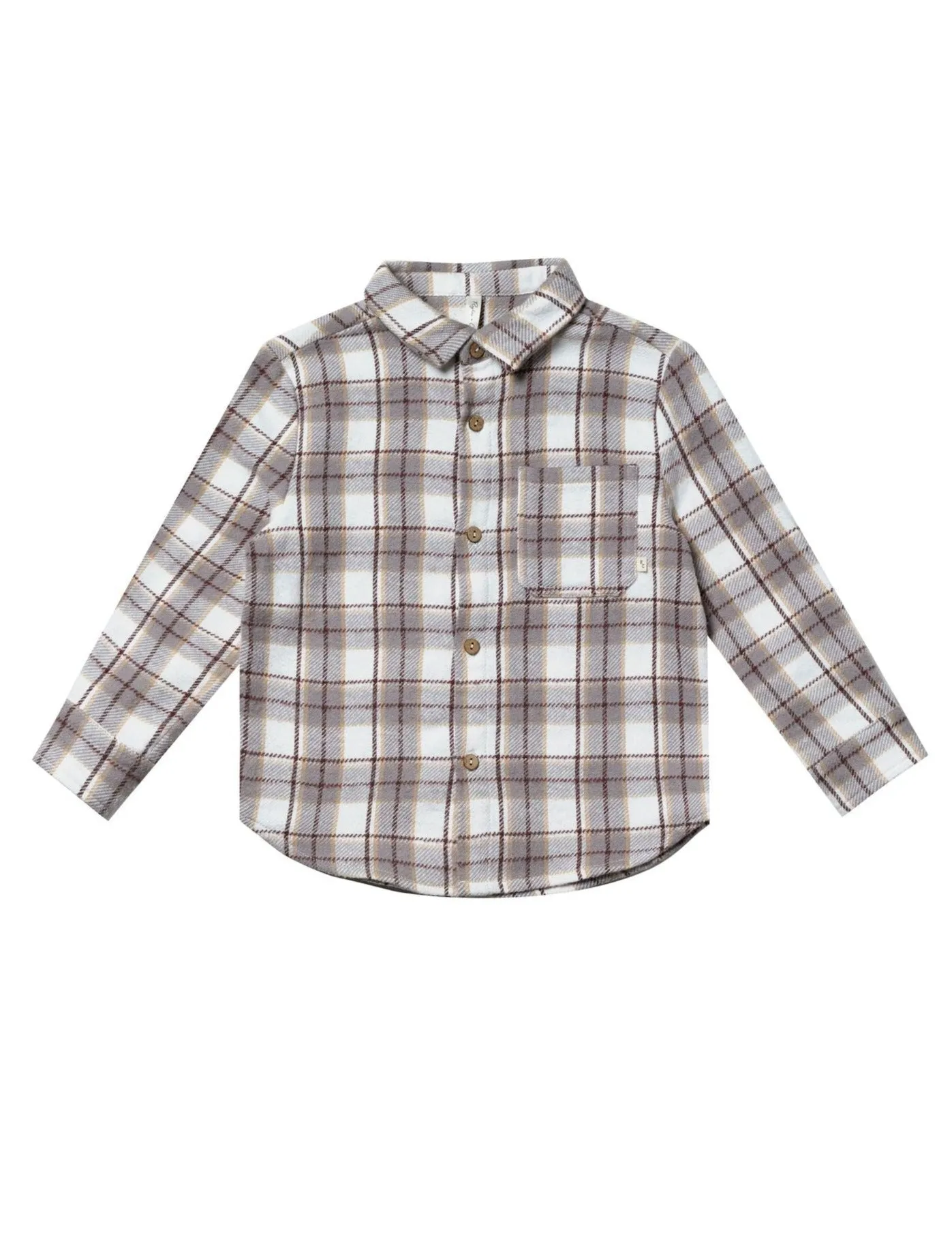 The Collared Long Sleeve Shirt by Rylee   Cru - Blue Flannel - BABY