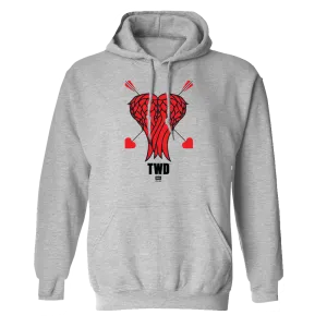 The Walking Dead Daryl Heart Wings Fleece Hooded Sweatshirt