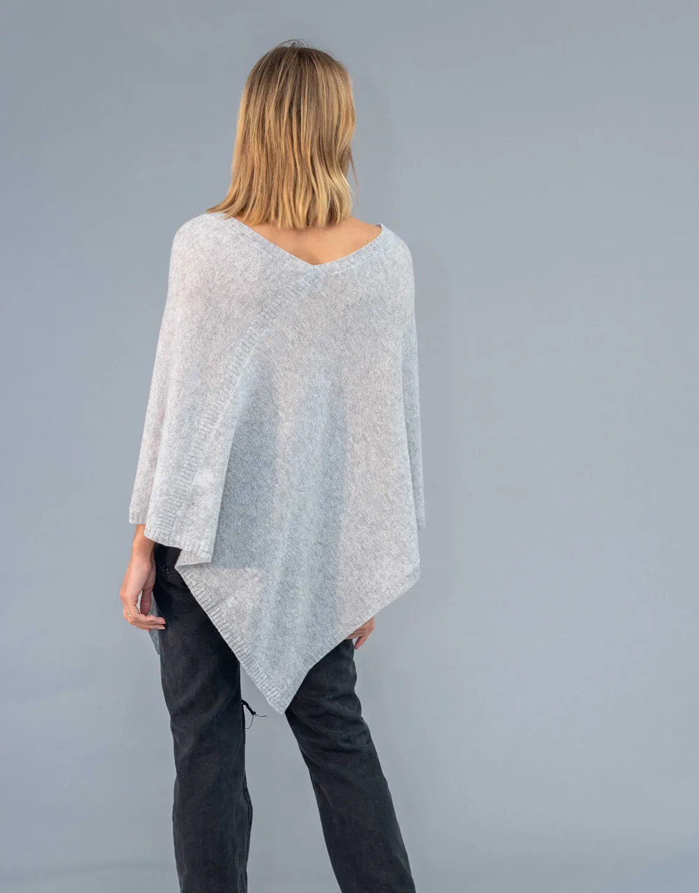 Ultra Soft Poncho in Platinum