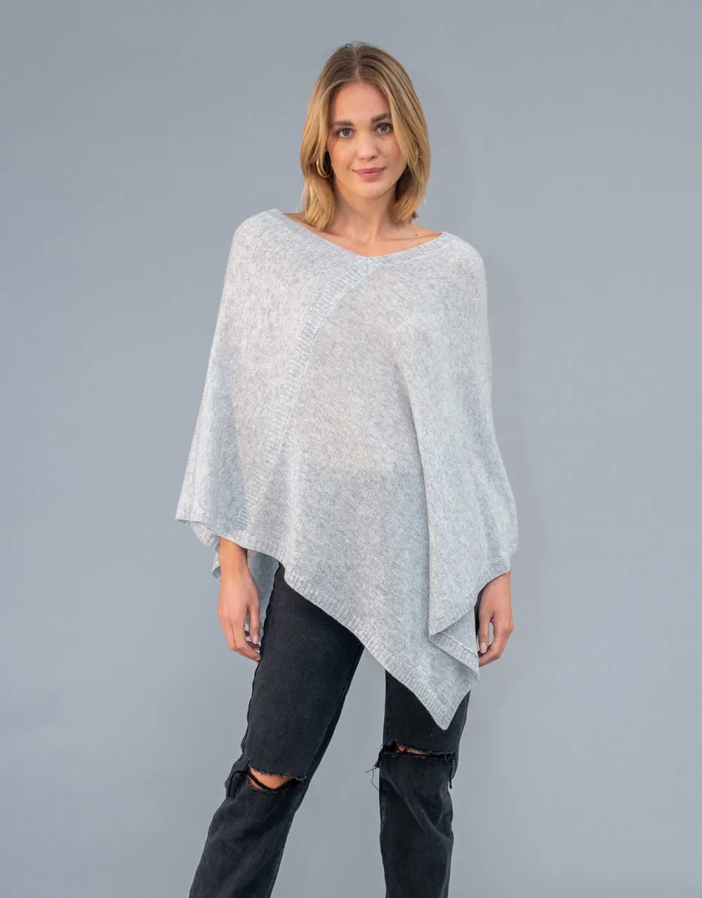 Ultra Soft Poncho in Platinum