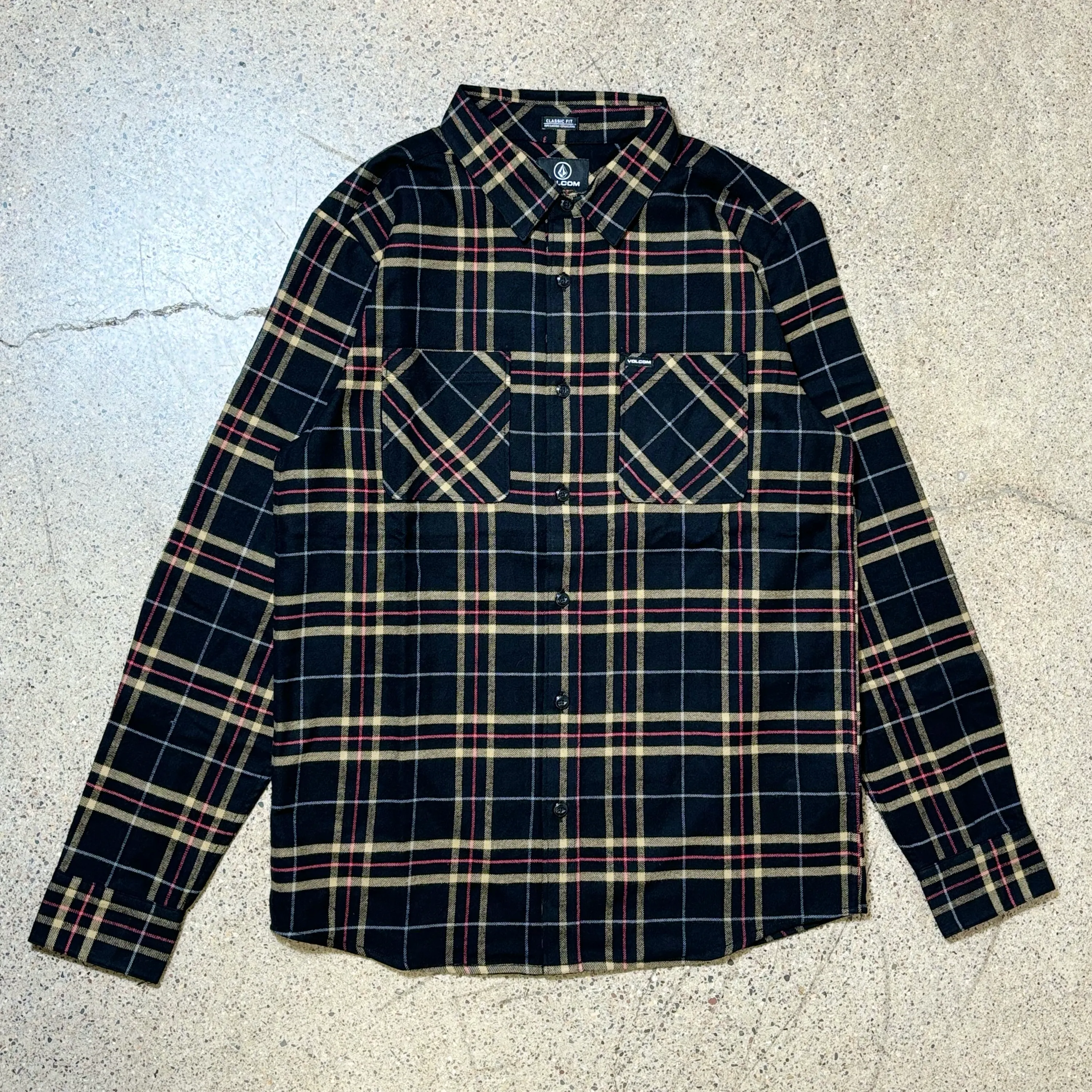 VOLCOM NETASTONE FLANNEL L/S - BLACK