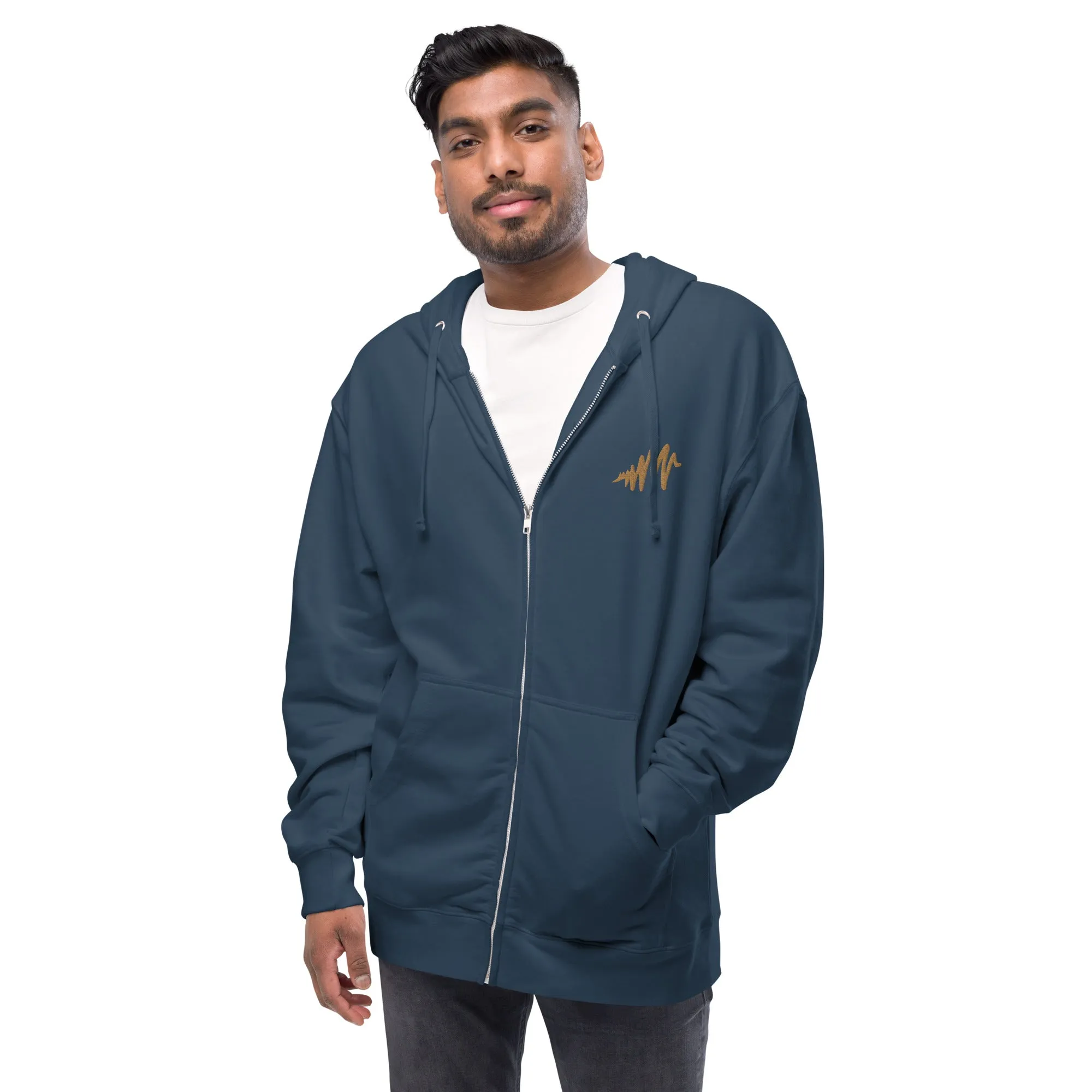 Waves | Unisex fleece zip up hoodie