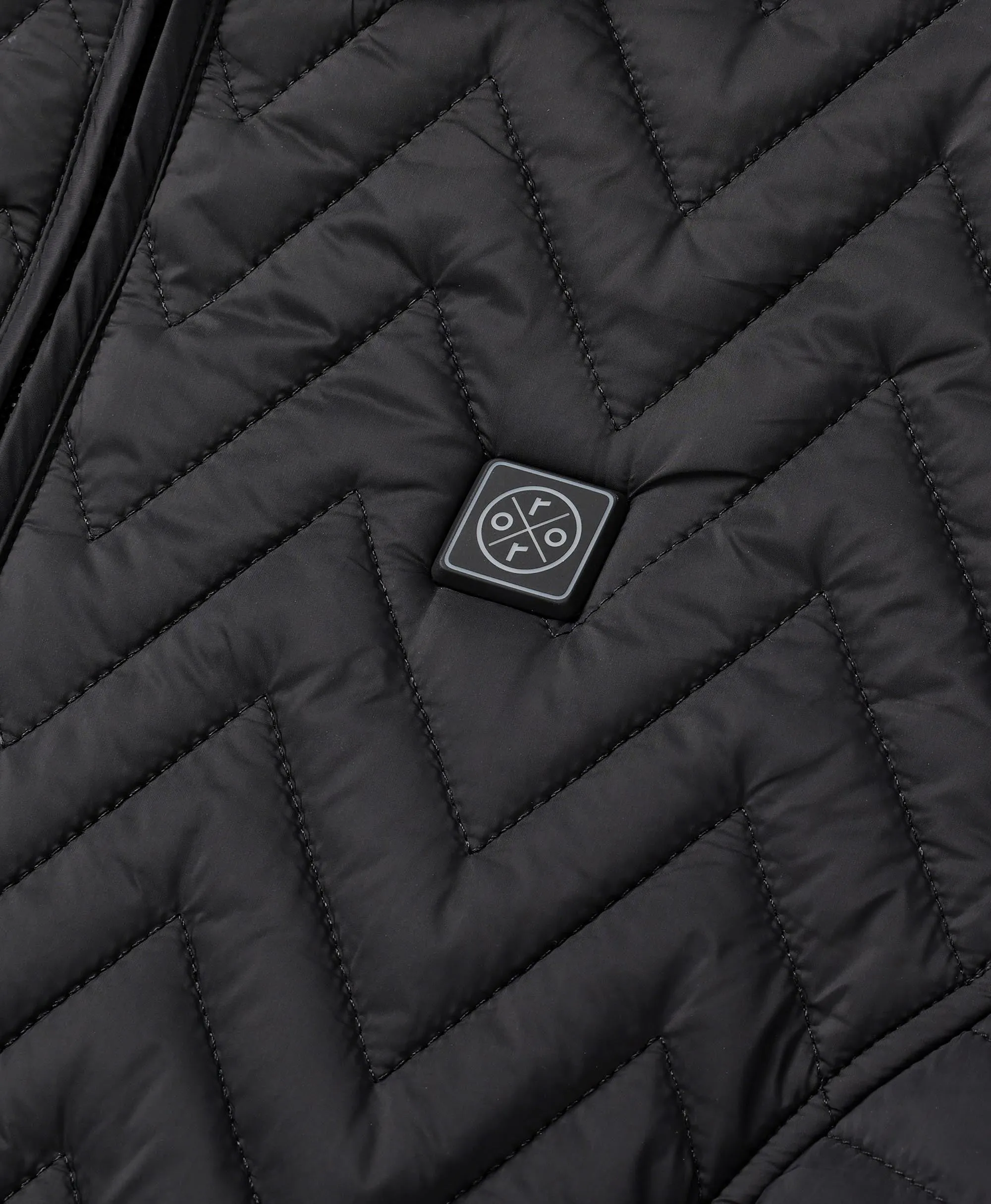 Women's Heated Chevron Quilted Vest - Black / Purple