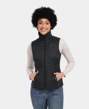 Women's Heated Chevron Quilted Vest - Black / Purple