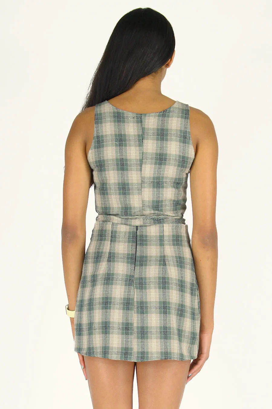 Wrap Top - Flannel Green Beige Plaid